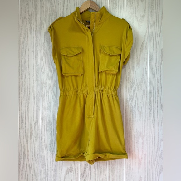 Strut & Bolt Utility Romper Chartreuse Size S EUC - Picture 5 of 5